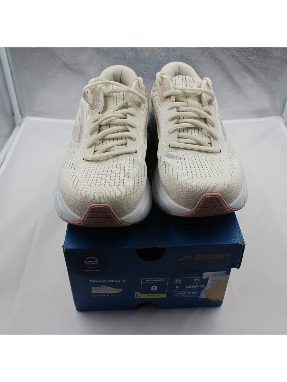 Ghost Max 2 Women Sz 8 Wide D Road Running Shoes Coconut Milk Gray Zephyr
